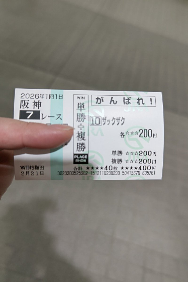 本日の馬名応援馬券はコヤツ