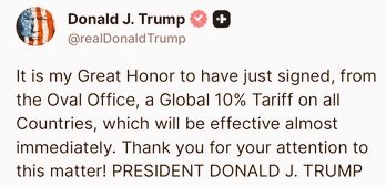 #Trump ने पूरी दुनिया पर लगाया है 10% टैरिफ 
#DonaldTrump #AmericaFirst