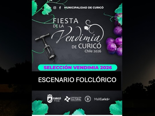 Victor_Curico's tweet photo. ¡El Escenario Folclórico de la Fiesta de la Vendimia Curicó 2026 ya tiene a sus protagonistas! https://t.co/GRbGbzKo20