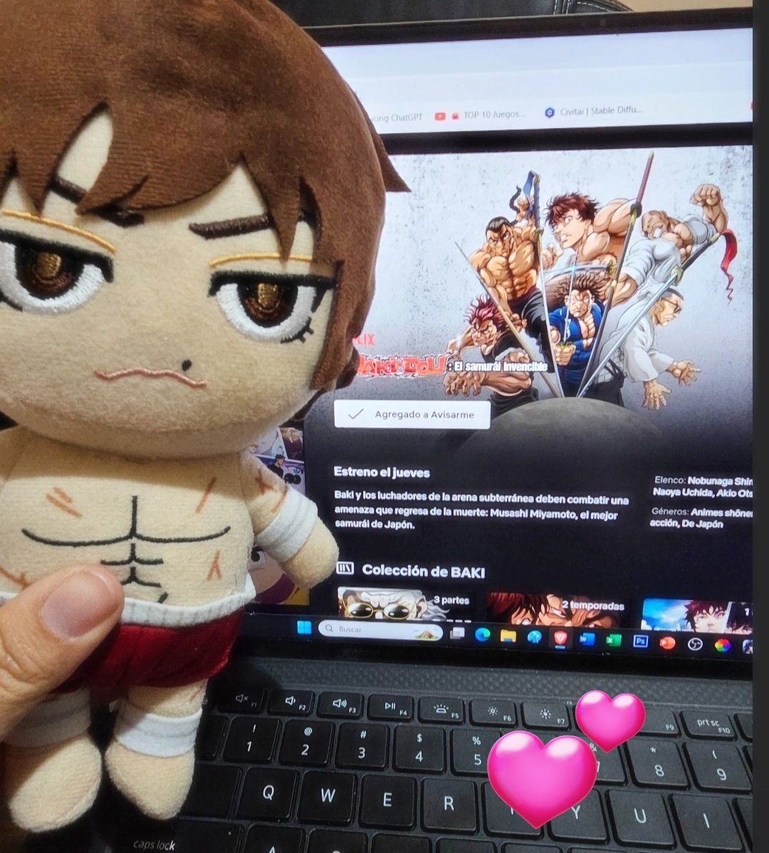 On February 26th, I have a very important date… with the new season of Baki Hanma and my Baki plushie❤️

That day I'll be very happy and maybe I'll post more than usual while I watch anime❤️

#BakiHanma #BakiDou #範馬刃牙 
#NetflixAnime