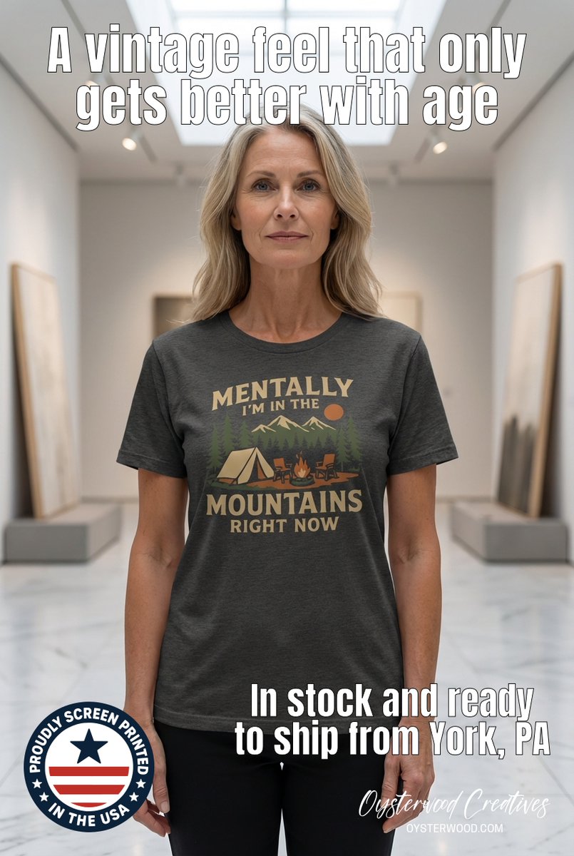 Oysterwood_'s tweet image. Gallery-clean. Trail-ready. Hand-printed campfire/mountain graphic on soft 100% cotton—lightweight, relaxed, made to wear on repeat. $17.95. #campingtee #handprinted #outdoorstyle

Shop here:  oysterwood.com/product/mounta…