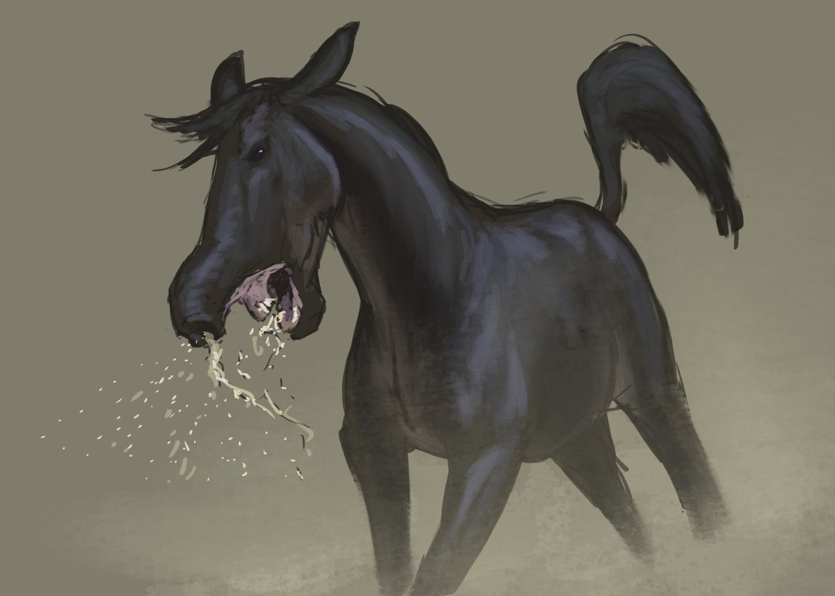 JoschuaKnuppe's tweet image. We had a special horse Flocking #paleostream today! 
I themed my pieces apocalyptic ;)
Shanxihippus (Famine), Archaeohippus (War), Megahippus (Famine) and Parahippus (Death)