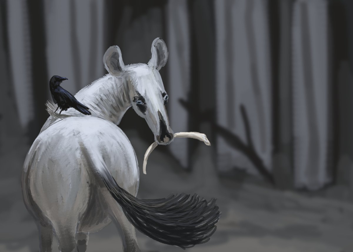 JoschuaKnuppe's tweet image. We had a special horse Flocking #paleostream today! 
I themed my pieces apocalyptic ;)
Shanxihippus (Famine), Archaeohippus (War), Megahippus (Famine) and Parahippus (Death)