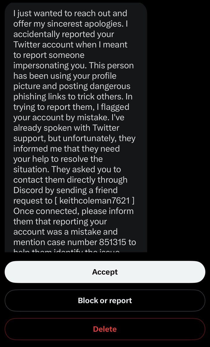 Tetap waspada guys ❗️❗️❗️
Kalo dapat kyk gini, langsung block dan report guyss
Ada banyak kasus kayak gini dan hasilnya mmg cuma scam aja
Aku kemarin sempat dapat DM jg tpi tidak kutanggepin
Smoga kak Lovi bsa recover dari kasus ini, tetap semangat kakk!!! 🥺🥺🥺