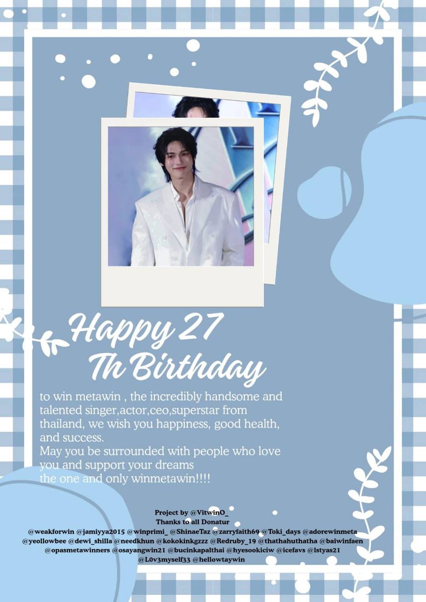 vitwinO_'s tweet photo. METAWIN BIRTHDAY GIF💸💸💸
Happy 27th birthday to @winmetawin, the incredibly handsome and talented singer,actor,ceo,superstar from thailand, we wish you happiness, good health, and success. 
May you be surrounded with people who love you and support your dreams
the one and only winmetawin!!!!

project by.@vitwinO_ 
                    thank to all donatur
@weakforwin @jamiyya2015 @winprimi_ @ShinaeTaz @zarryfaith69 @Toki_days @adorewinmeta @yeollowbee @dewi_shilla @needkhun @kokokingzzz @Redruby_19 @thathahuthatha @baiwinfaen @opasmetawinners @osayangwin21 @bucinkapalthai @hyesookiciw @icefavs @lstyas21 @L0v3myself33 @hellowtaywin 

(LOVE AND SUPPORT FROM INDONESIA SNOBALLPOWER)

WISHING WIN A GREAT BDAY

#Win27LevelUp
#winmetawin @winmetawin