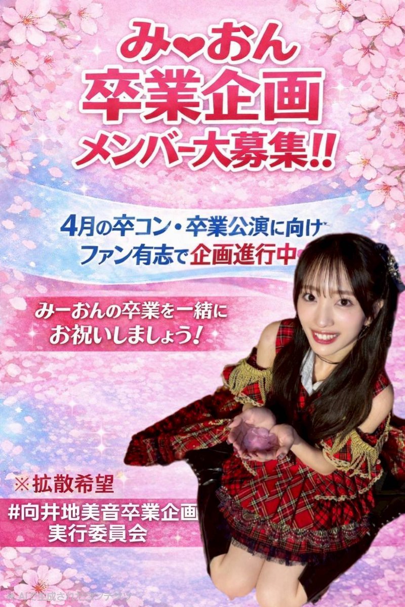 卒業企画委員 募集】 向井地美音さんの卒業に向けて、 有志で企画を
