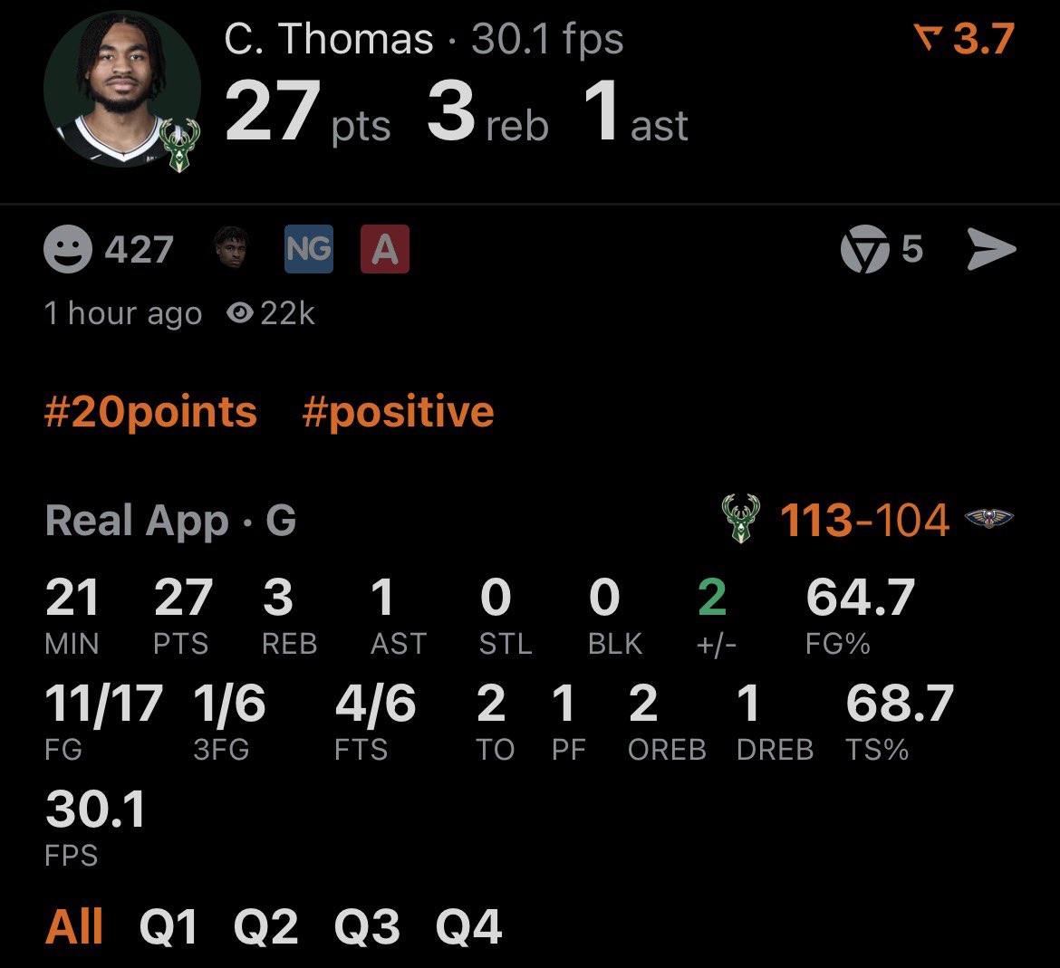 27 points but 1/6 3pt are we deadass rn