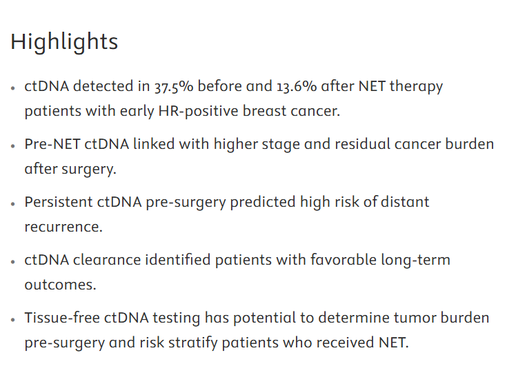 DFCI_BreastOnc's tweet photo. Check out this recent @ESMO_Open article on
circulating tumor DNA in neoadjuvant endocrine therapy for early #BreastCancer.
🔓https://t.co/qWcQiqowQ0
@elmayermd @nlinmd @stolaney1 @Otto_DFCI @RMJesel @DrEricWiner  #ctDNA https://t.co/gB6HrZlPky