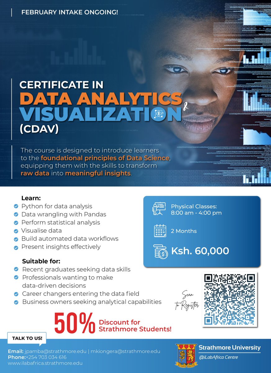 iLabAfrica's tweet image. Turn raw data into real insights.

Enroll in CDAV and build practical analytics skills today.

ilabafrica.strathmore.edu/certificate-in…

#DataAnalytics #Upskill