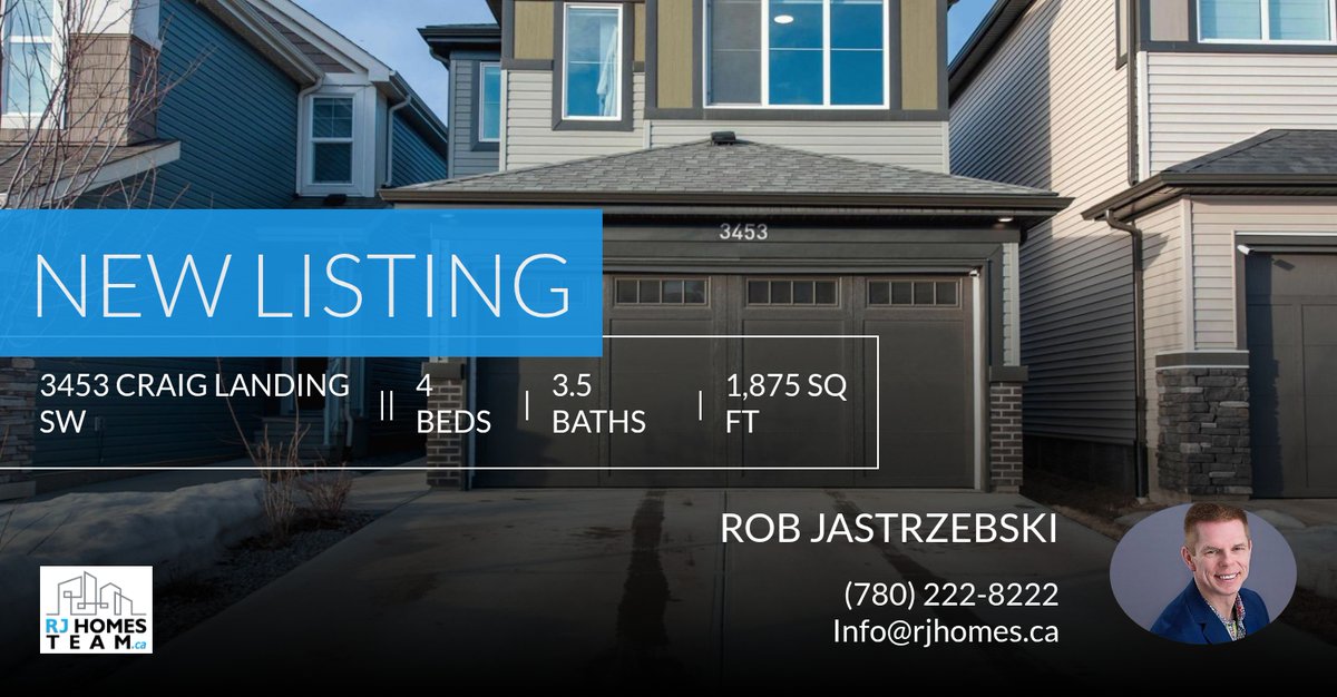 RobJHomes's tweet photo. 📍 New Listing 📍 Take a look at this fantastic new property that just hit the market located at 3453 Craig Landing Sw in Edmonton. Reach out here or at (780) 222-8222 for more information

Contact me for more information: 
780-... https://t.co/Qtug83ugGb https://t.co/F33tIuXc1v