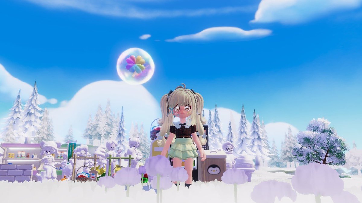 今日2/21の
🌈ドリスちゃん🌈
広場のバス停

花束バブル💐
いるかのところ
役所？の前
自宅の前

#ハートピア　#heartopia  #ハートピアスローライフ