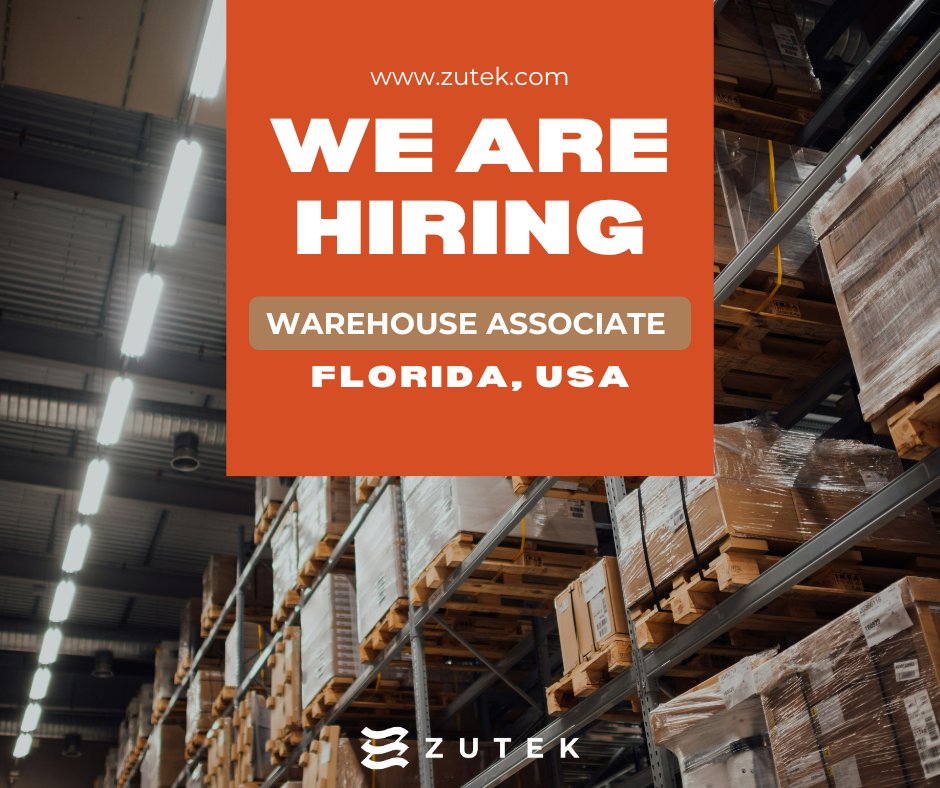 ZutekSolutions's tweet photo. We're hiring. 📦 Warehouse Associate — Palmetto, FL
Pick. Pack. Ship. Stage. Keep things moving.

If you know how to run a warehouse and take pride in doing it right, we want you on the team.

Apply now → https://t.co/VoR7WCWHPe https://t.co/hf401GWZgg