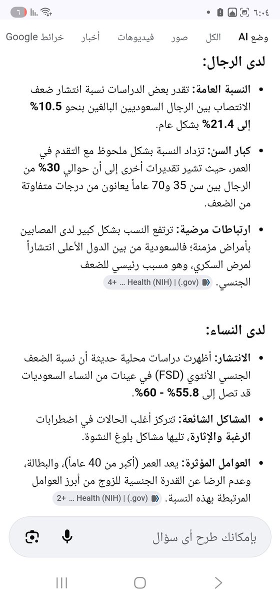 saudiman186's tweet photo. @FdFdHME للعلم
نسبة الضعف الجنسي لدى النساء في السعودية 3 الى 5 اضعاف الضعف الجنسي لدى الرجال
نسبة الضعف الجنسي للرجال ١٠ الى ٢١%
نسبة الضعف الجنسي للنساء ٥٥ الى ٦٠%

والحريم مطلعين اشاعات ان الضعف الجنسي عند الشباب منتشر

وللعلم شباب السعودية من الاكثر فحولة في العالم
وبالارقام https://t.co/1bUyB56G0n