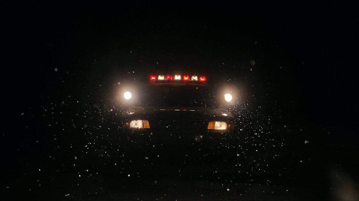 Snow makes night time car photos so pretty.