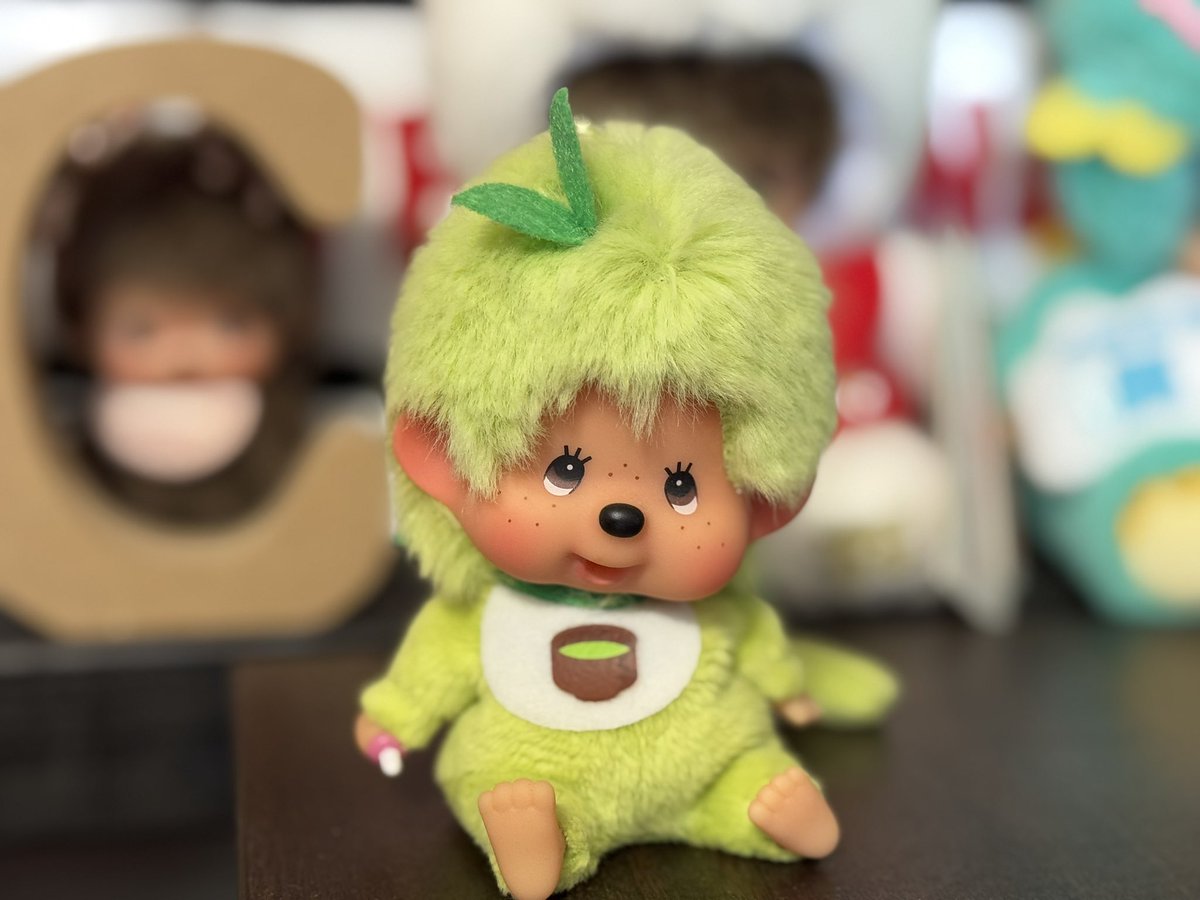 抹茶モンチッチ再販されたみたいなので うちのまちゃ彦置いておきます