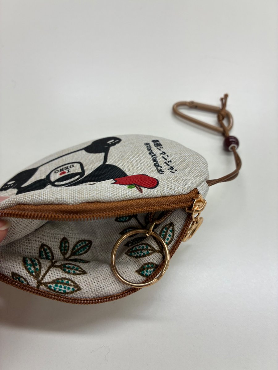 ハウンドトゥース柄ポーチ 馬ロゴ刺繍 🐼大パンダ展 続報🐼／ #毎週シャンシャン さんの刺繍ポーチが緊急入荷