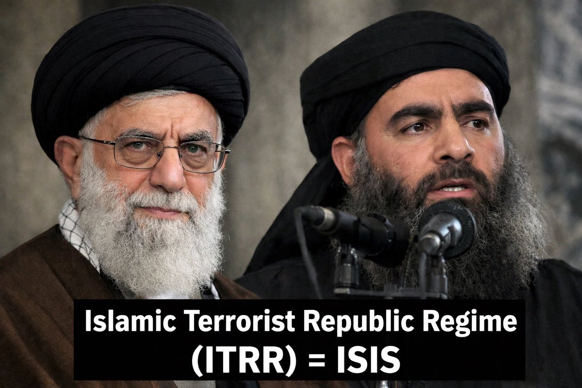 IraniAvaz35217's tweet photo. @alikarimi_ak8 Islamic Terrorist Republic Regime =
ISIS
Terrorists are Terrorists
As Iranian people we need USS military intervention immediately 🚨
#NoDealWithMullahs @POTUS @netanyahu
#EndTerrorTalks #IranMassacre #TerrorlsTerror #KingRezaPahlavi https://t.co/QvP1AYUetv