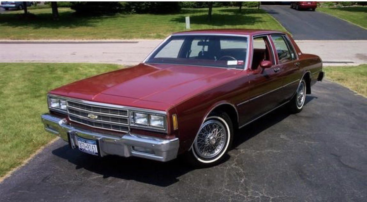 SDembraski's tweet photo. Post your first ride and then your current ride(s)

For me. First car at age 16

An old 1977 boat Chevy Impala.  Had ton of miles but had a 350 v8 so loved the power. But oof the gas mileage killed my grocery store stocker pay check. (Picture below is similar to what I had. Sadly I never got a pic of my first car.)

Current is my Model S and CT

I never in my dreams thought I’d have a self driving car at age 16 or think it would be possible.