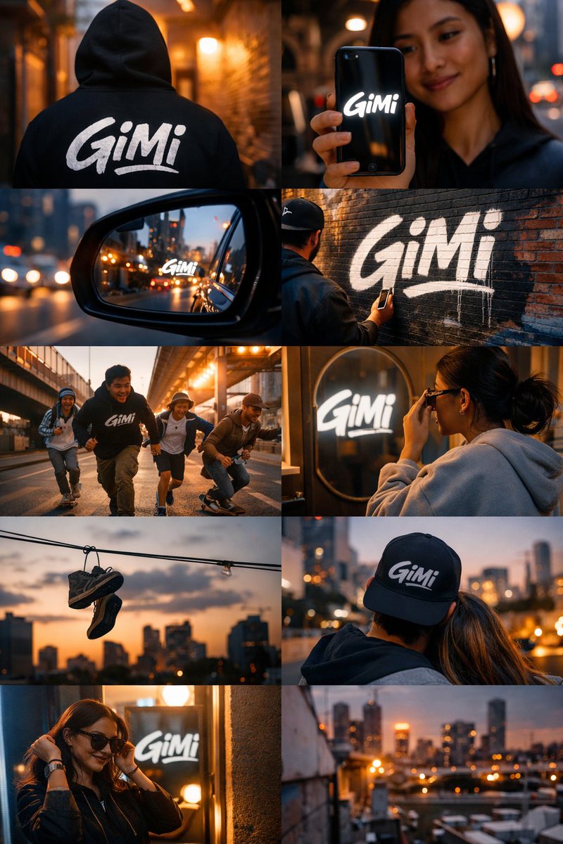 Don’t just show the logo.
Show the life behind it.
Capture raw, unfiltered moments, morning light through your window,
friends laughing on the street,
late-night rides, city noise, quiet reflections.

Let the GIMI logo exist naturally, on a worn hoodie,
in a phone screen glow,