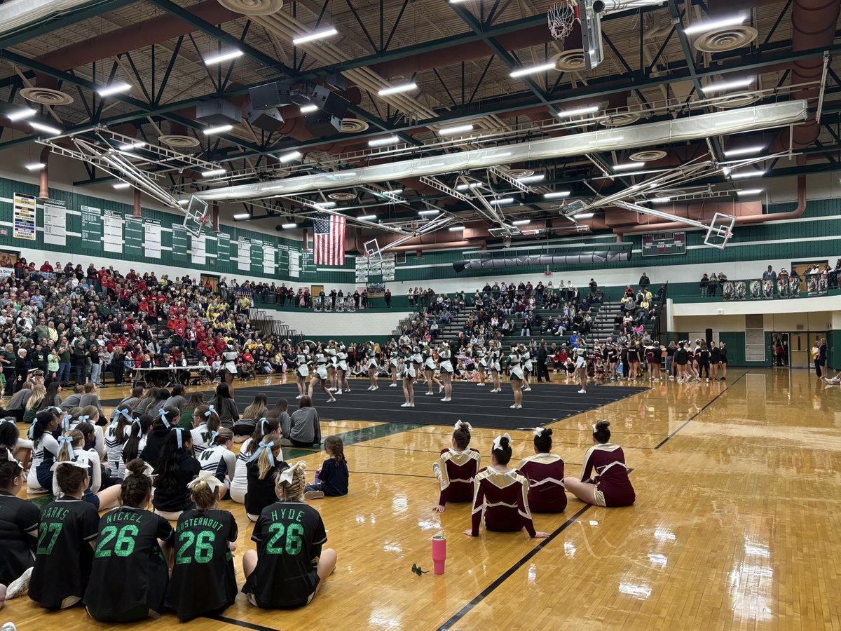 lohsathletics's tweet photo. A special night in Lake Orion. Dragon Pride all over the gym. Capped off with a district championship. Thank You Dragon Cheer Family for a great night! https://t.co/3YLVwJfYbT