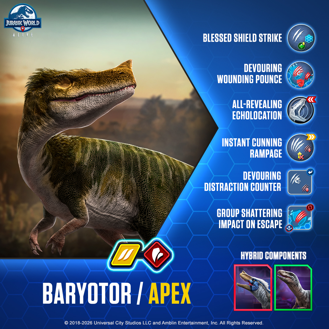 🦖 A NEW dinosaur has been discovered in #JurassicWorldAlive! Play to collect and add them to your team.

▶️ ludia.gg/JWA26_220