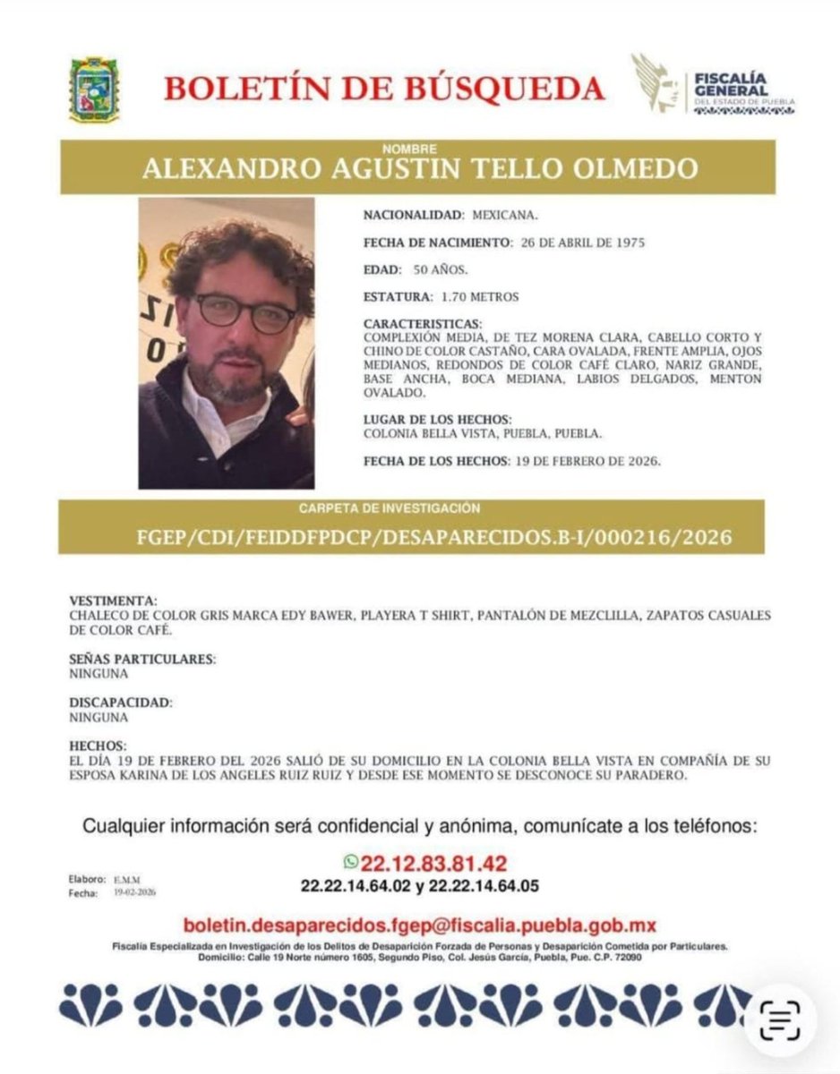 JTuffic's tweet photo. #UltimaHora
😡😡😡😡😡😡😡😡😡😡😡
De verdad que pasa????? QUE PUTA MADRE ESTÁ PASANDO????

Me acaban de informar que encontraron sin vida a los Señores Karina de Los Angeles Ruiz Ruiz y Alexandro Agustín Tello Olmedo en los límites de Chignahuapan Puebla cerca del panteón.

QUE PASA CLAUDIA SHEIBAUM, QUE PASA ALEJANDRO ARMENTA, QUE PASA CON SU MALDITA IMPUNIDAD Y SU ASOCIACIÓN CON EL CRIMEN ORGANIZADO.

MALDITA SEA ESTA NOTICIA, PONGAN UN ALTO A ESTA MASACRE QUE VIVE EL PAÍS.

ESTOY DESTROZADO, ALZEMOS LA VOZ.

C.C.P. @Claudiashein @armentapuebla_ @acastagne @RicardoBSalinas @azucenau
@acostanaranjo @Adela_Micha @adnnoticiasmx @aguilarcamin @alitomorenoc @qtf
@lopezdoriga @GustavoMacalpin @macciudadano @AztecaNoticias @CarlosLoret @hdemauleon
@V_TrujilloM @beltrandelrio
@CeciPatriciaF @Jackie2theworld @JustinoMoral @Melissa_Bely
@AristeguiOnline 

#DesaparecidosPuebla #JusticiaParaKarinaYAlexandro #CorrupcionEnPuebla #AlejandroArmentaRenuncia #IdamisPastorBetancourtCorrupta #NoMasDesapariciones #PueblaEnTerror #CrimenOrganizadoEnGobierno #ExigimosSeguridad #MorenaCorrupto #MexicoSinMiedo #AlertaPuebla #FiscaliaCorrupta #GuardiaNacionalParaTodos #JusticiaIgualitaria