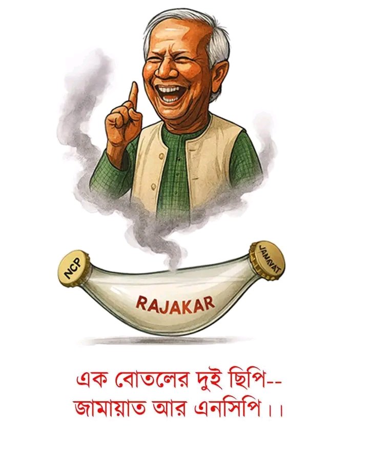 SayedMirzaSohan's tweet photo. এনসিপি আর রাজাকার, 
মিলেমিশে একাকার। https://t.co/UEyUNOCAYr