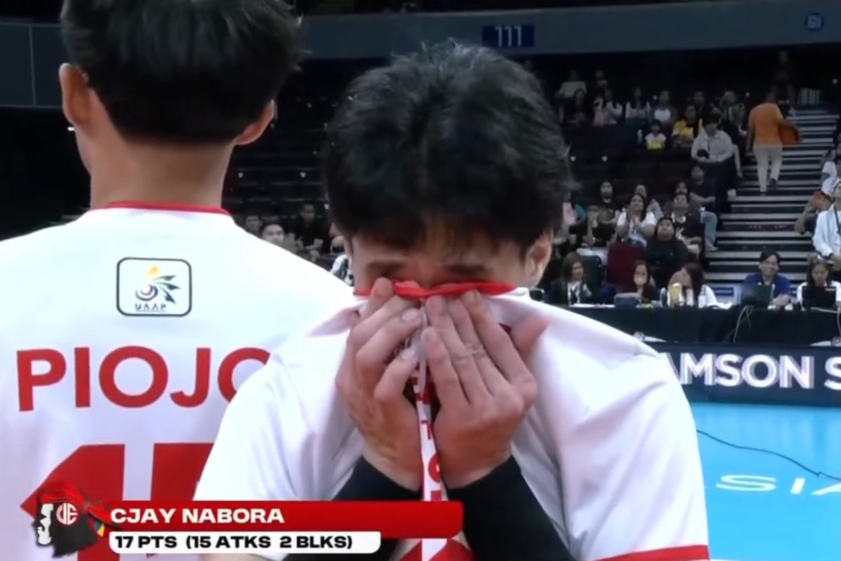 nabora cried last game kasi they lost against FEU with the last point coming from his error

now he cried kasi they won against ADU with the last point coming from his attack point 🥹 and POG pa siya!!! 

congrats UE!! #UAAPSeason88