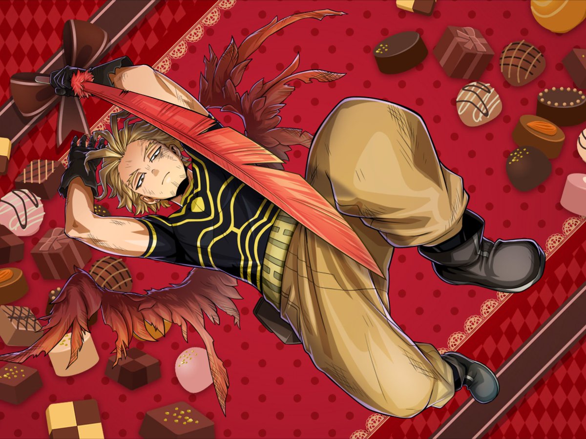 pov you're met with the receiving end of a long feathered sword from a disappointed french fry head after you pushed him to the ground, dropping those chocolates scattered everywhere wwydt