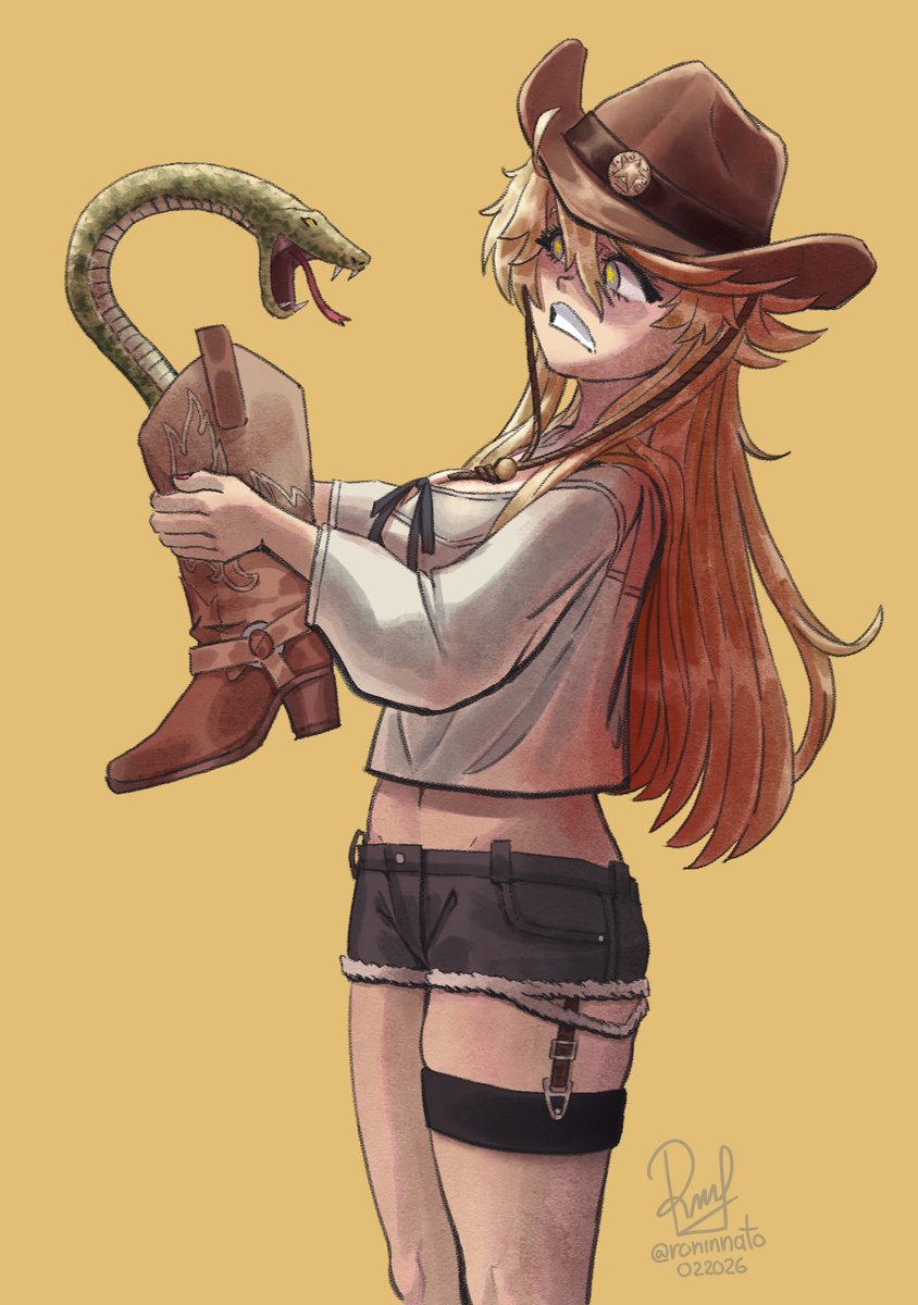 Iowa checking her boot.
#KanColle #艦これ #KancolleUS #アイオワ