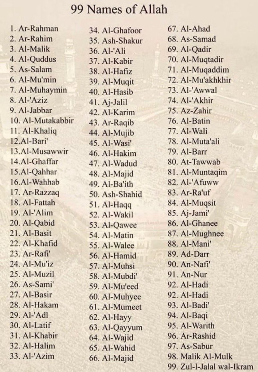 You will never regret like and retweet this beautiful names in sha Allah. ♥️💯