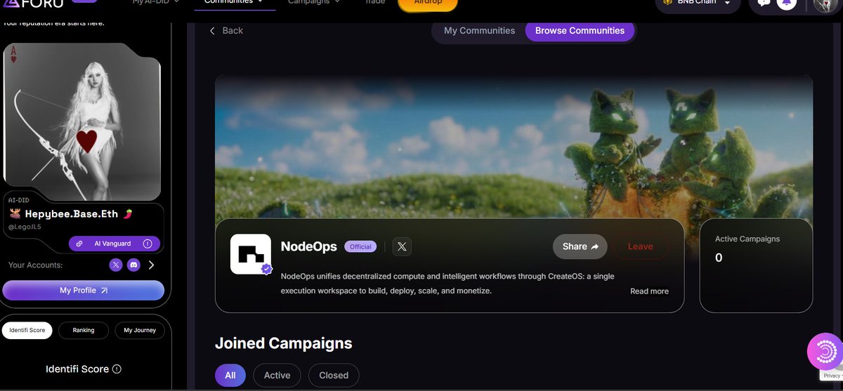 Honestly, the more I follow this journey, the more it feels like <a href="/foruai/">ForU AI | ฅ^◡ ⩊ ◡^ฅ</a> is building something intentional.
A reputation economy platform that actually fits the AI era.

The collaboration with <a href="/NodeOpsHQ/">NodeOps</a>  makes the picture clearer.
AI execution, decentralized compute, and