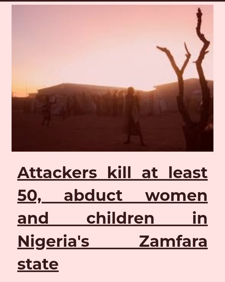StephenNadia's tweet photo. Attackers kill at least 50, abduct women and children in #Nigeria
https://t.co/ZnDRxKstct https://t.co/xWpH9B8eU2