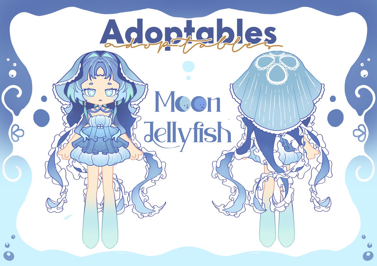[💙and 🔃 is highly appreciated!]

🫧 Moon Jellyfish adoptable 🪼 
Price: 20$
Commercial: 🆗️ [+30$ and/or +35$]
Includes: front &amp; back design (with and without veil), design notes.

🔗vgen.co/Askamalaa/prod…

More on comment!
#Vgen #Vgenshop