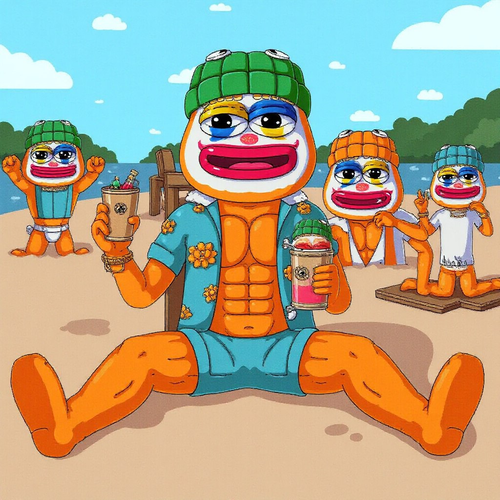 Gm 🐸 
<a href="/FROGE69mg/">FROGE 69mg</a> is relaxing on the beach with 3 friends