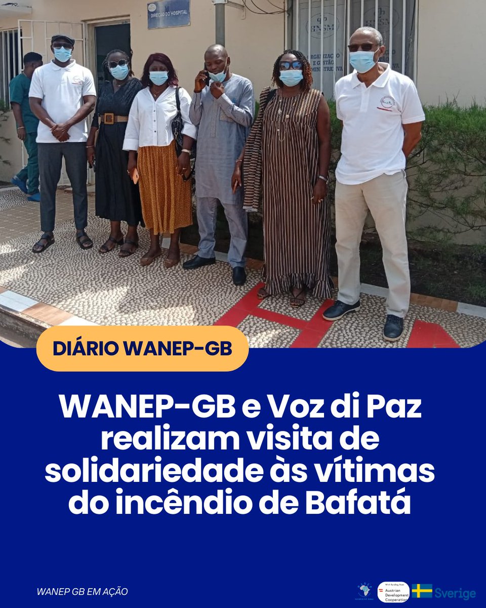 wanep_gb's tweet photo. A WANEP-GB e a Voz di Paz, em conjunto com o CTO/Fórum de Paz, efetuaram, esta quinta-feira, uma visita de solidariedade aos pacientes vítimas do incêndio ocorrido em Bafatá, atualmente evacuados para o Hospital Nacional Simão Mendes, em Bissau. https://t.co/mnFYFYKWpC