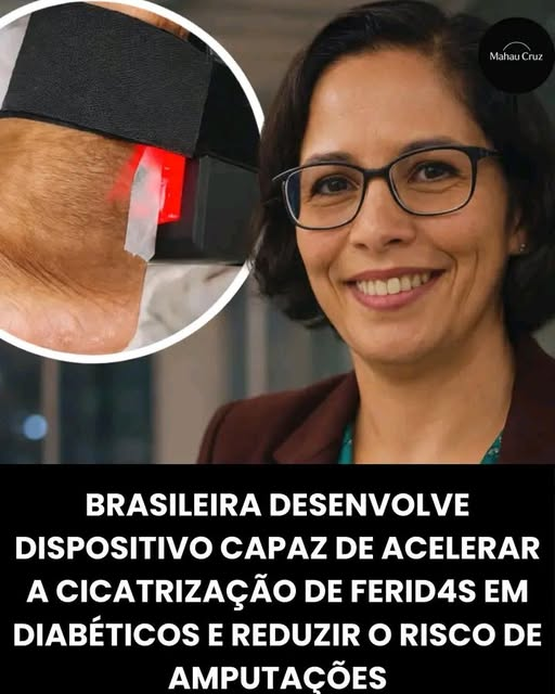 Suélia Fleury Rosa, da UnB, desenvolveu o Rapha, dispositivo inovador que utiliza curativo de látex natural e luzes LED para acelerar a cicatrização do "pé diabético".