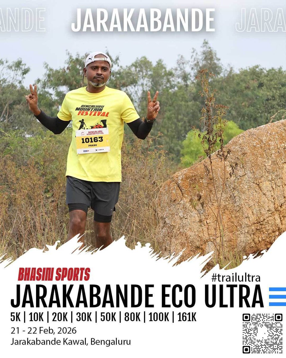 Jarakabande Eco Ultra is calling. 🌿🏃‍♂️
21–22 Feb at the wild and beautiful Jarakabande Kaval Forest.
Choose your challenge: 5K | 10K | 20K | 30K | 50K | 80K | 100K | 161K
From first-timers to ultra beasts, this is where you run with nature. 🔥🌲 

#JarakabandeEcoUltra