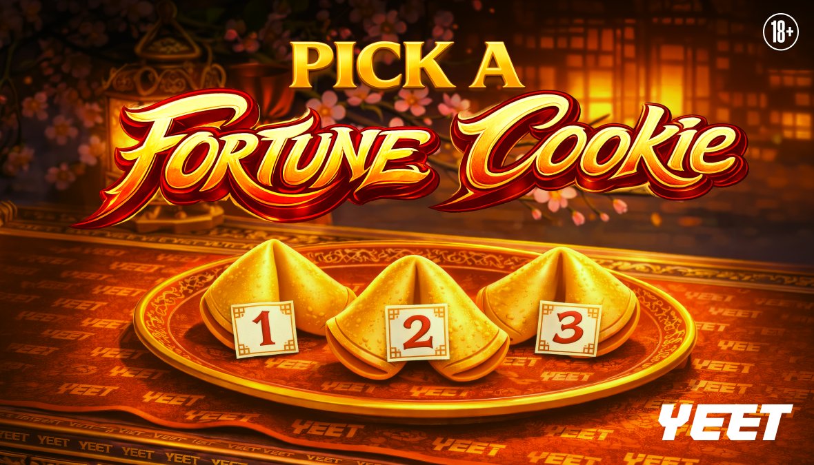 PICK A FORTUNE COOKIE  We will choose 5 random users who:  

- Follow @YEET, like &amp; repost 
- Pick a number in the comments 
- Follow our IG: instagram.com/yeetcasino 

The amount of people that chose the correct number will determine the prize pool split between the 5 winners