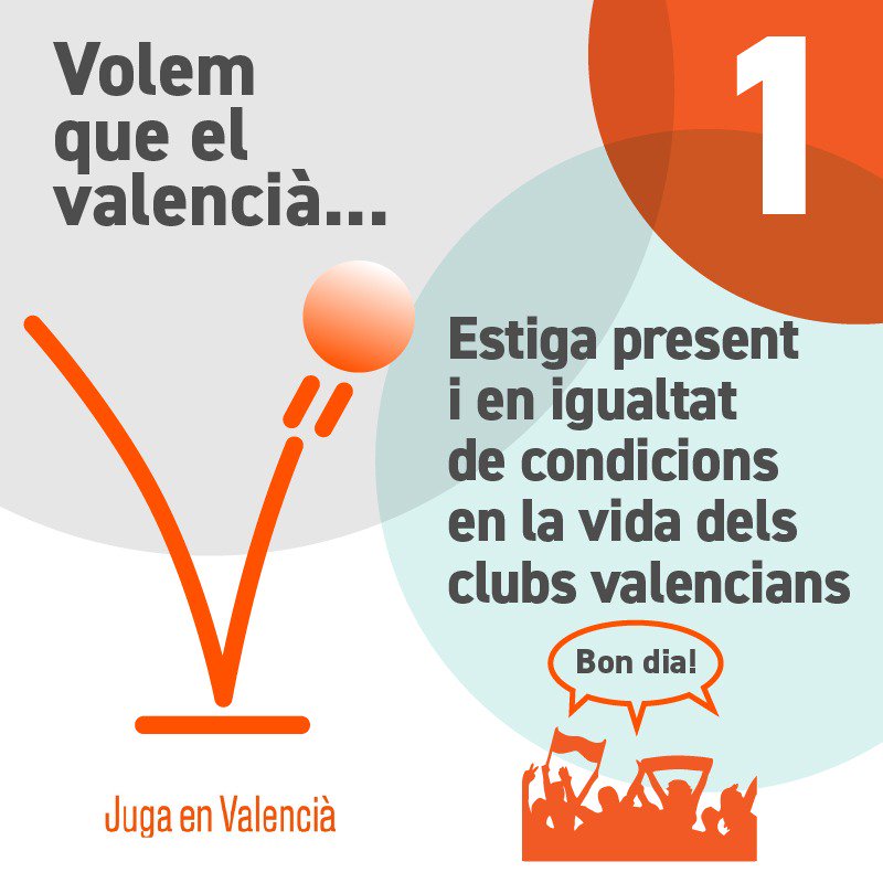 Hui és el dia de la llengua materna i volem recordar el primer punt del nostre decàleg per a demanar que el valencià estiga present en igualtat de condicions en la vida dels nostres clubs.

Amb el teu club, sempre en valencià!