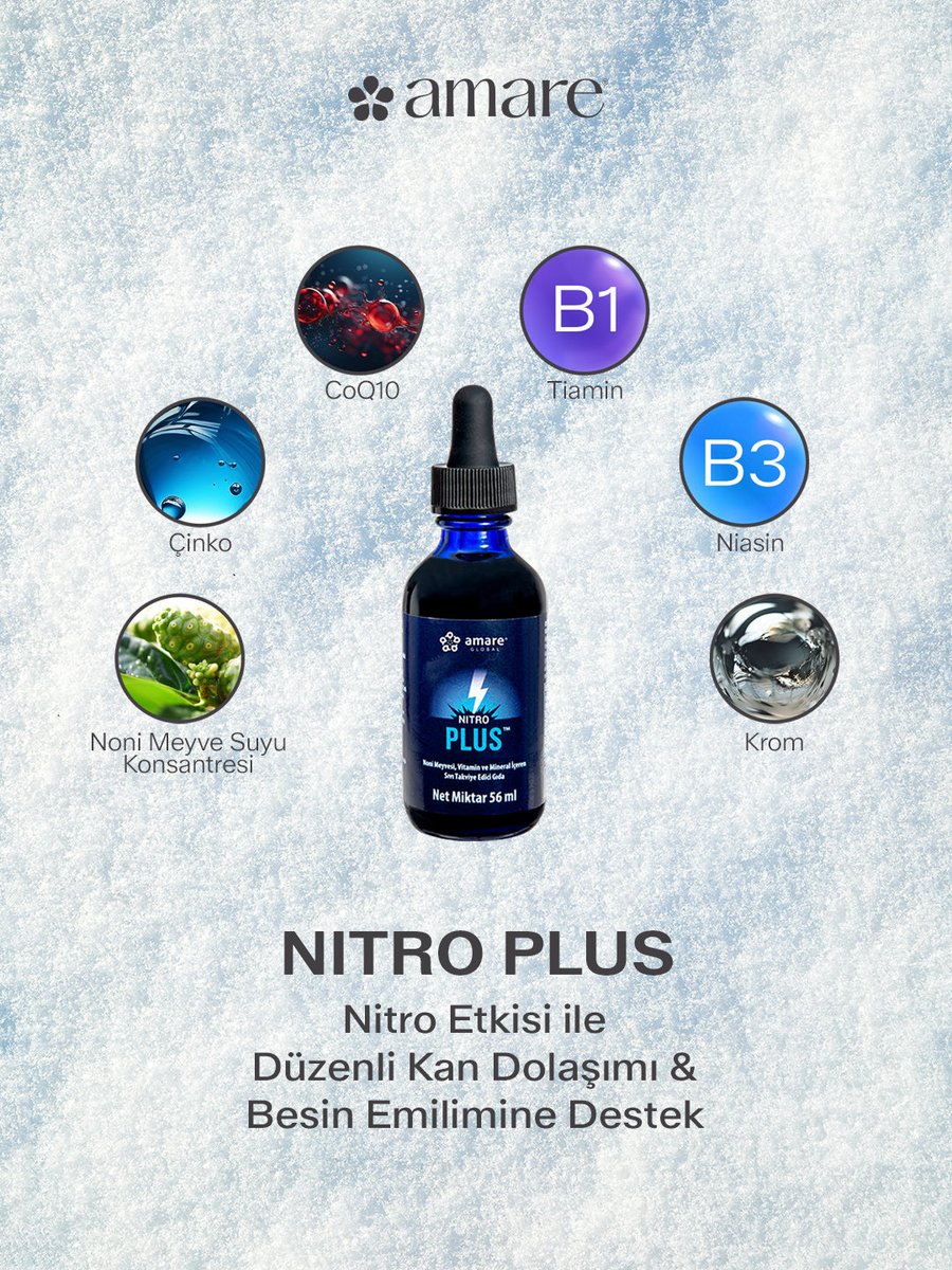 amareturkiye's tweet image. ‘Nitro Etkisi’ni hissetmek, kalp sağlığınıza, besin emilimine ve enerji artışına destek sağlamak için Nitro PLUS’ı günlük beslenmenize eklemeyi unutmayın!

#AmareTürkiye #NitroPLUS #NitroEtkisi