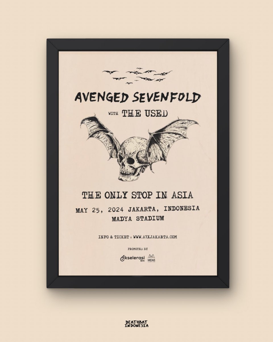 2 Tahun yang lalu, Avenged Sevenfold umumkan konser di Jakarta.

x.com/theofficiala7x…