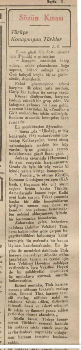 21 Şubat Dünya Anadili Günü'ne istinaden.

Arşivden.

"Türkçe konuşmayan Türkler"

Son Posta Gazetesi, 1934.