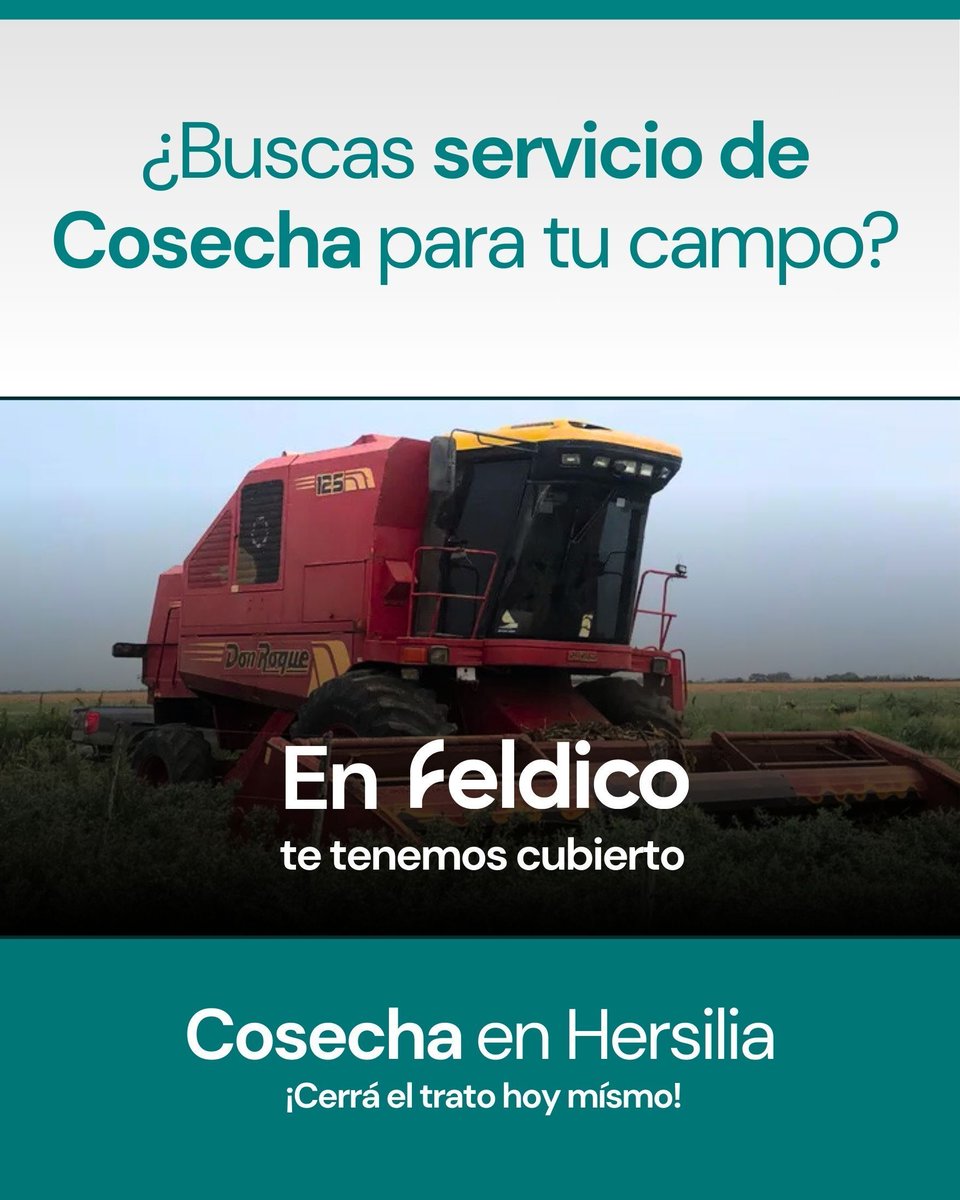 feldico's tweet image. 🌾 ¿Buscás Cosecha?
En Feldico te tenemos cubierto.

🚜 Don Roque RV125 (2008)
📍 Hersilia, Santa Fe

Cerrá el trato hoy 👇
🔗 feldico.com/cosecha/hersil…