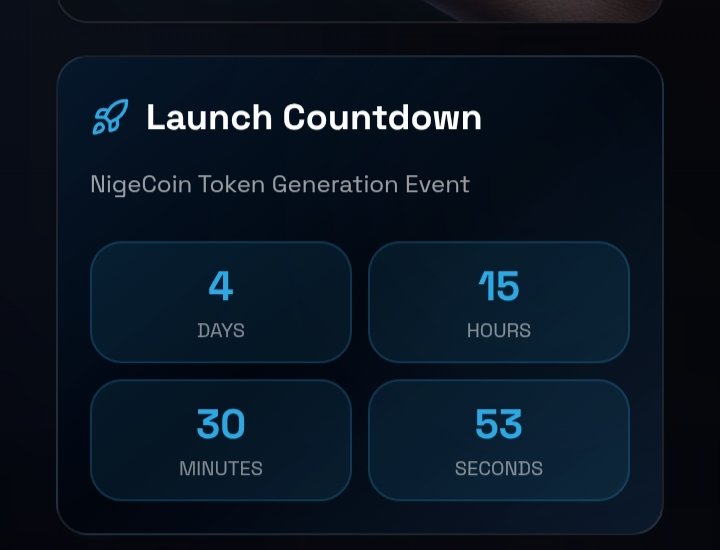 GM

4 days to go

The countdown is real

The vision is alive

<a href="/NigeOfficial/">Nige</a> launch is almost here let's go 🔥