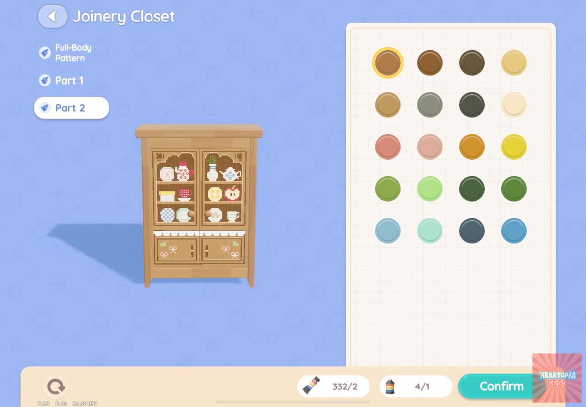 karena aku gadapet cupboard lucu dr forestbell gacha jadinya aku paint sendiri furniturenyaa. yang mau pattern pixelsnya nanti aku drop dibawah yaa! 🍎❤️