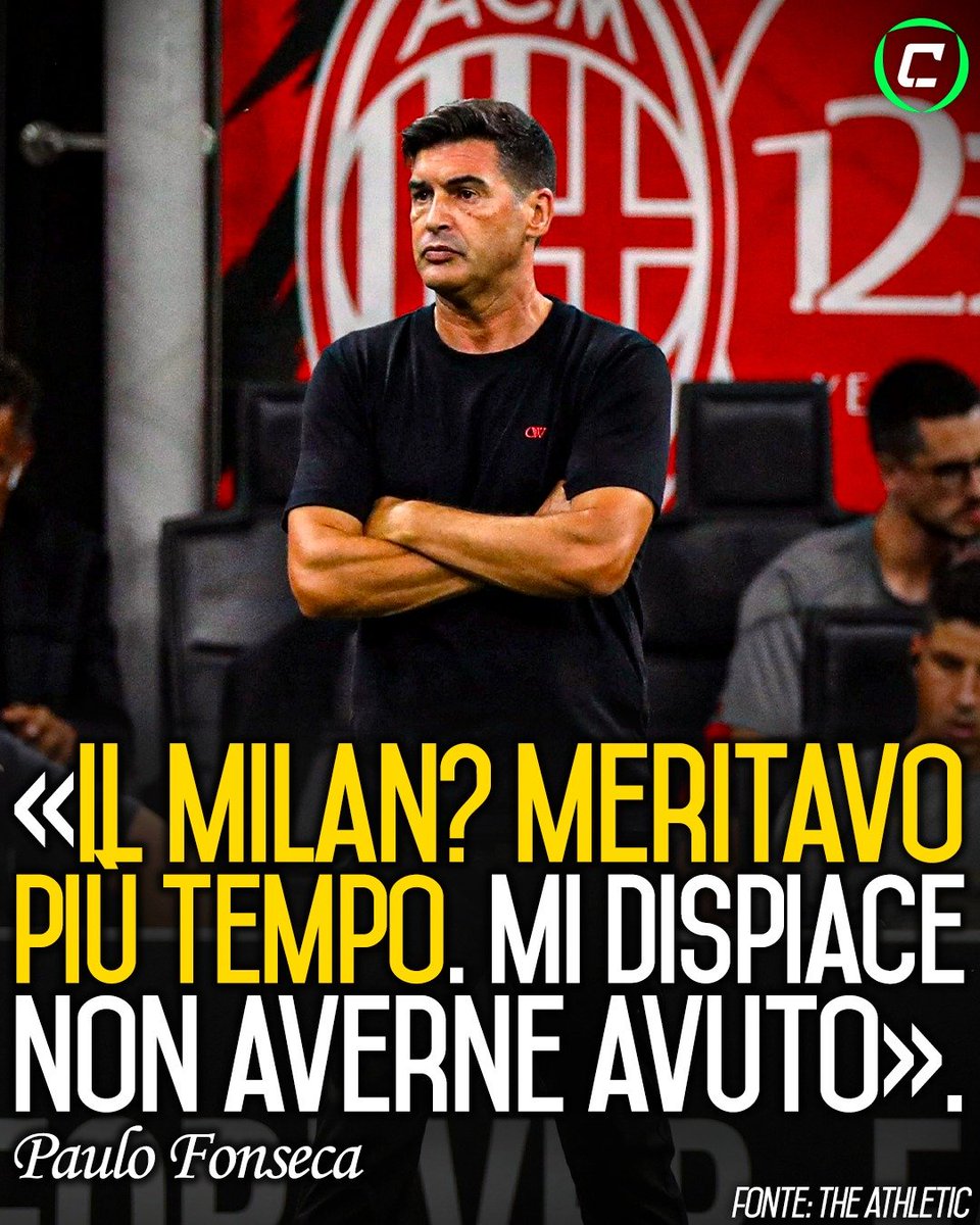 CronacheTweet's tweet photo. Paulo Fonseca è tornato a parlare dell'esperienza al Milan: «La proposta era di cambiare lo stile di gioco, ma serve tempo. Specialmente in Italia dove è quasi impossibile» 🗣️

Oggi Fonseca è 3º in Ligue 1 con il suo Lione, che viene da 13 vittorie consecutive 👀

1/3 https://t.co/p7xtqUp2dA