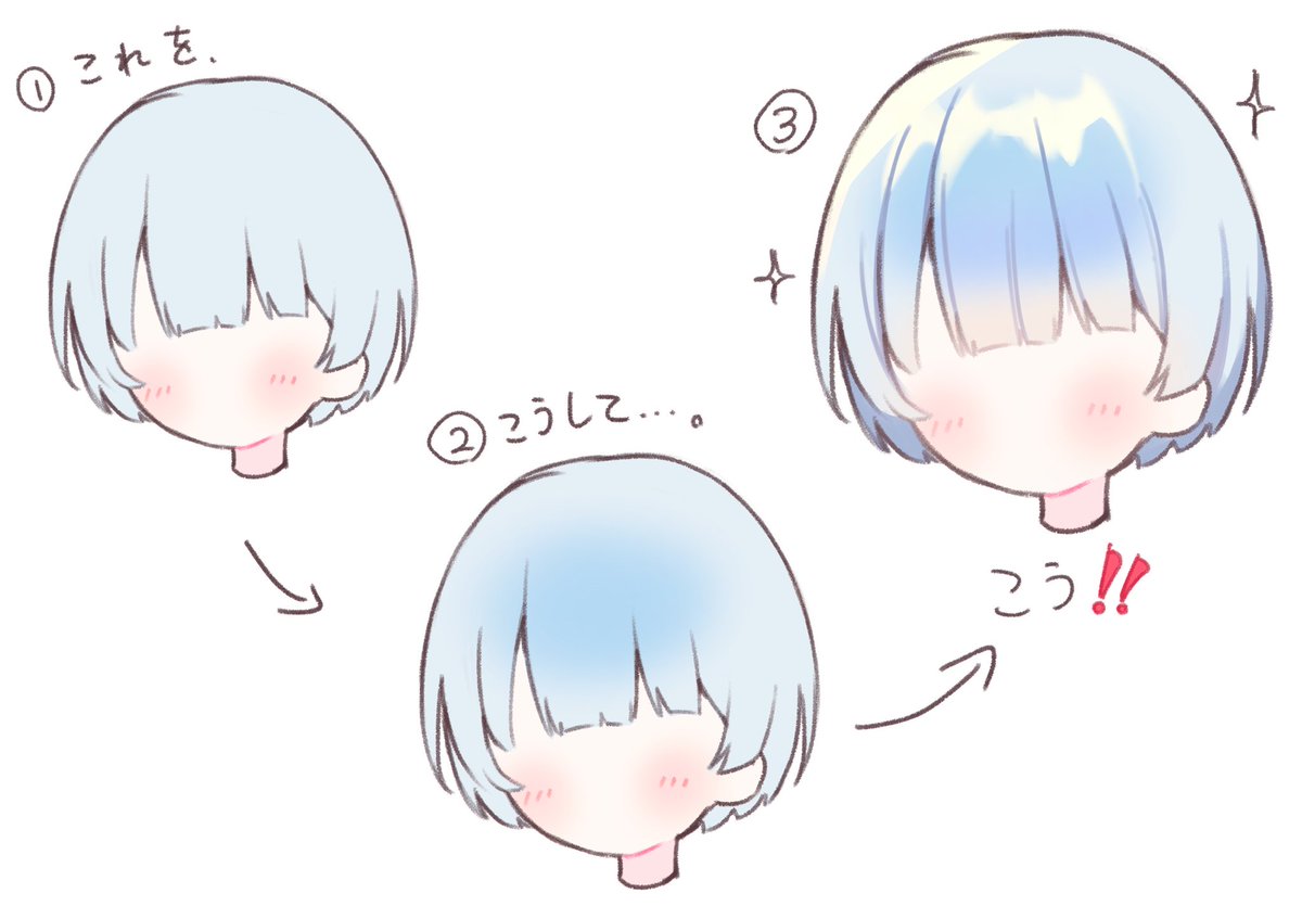 8m_cha8's tweet photo. 髪の塗りの真ん中らへんにじわっと色を入れるのにハマっている https://t.co/SzqJS0jOO9