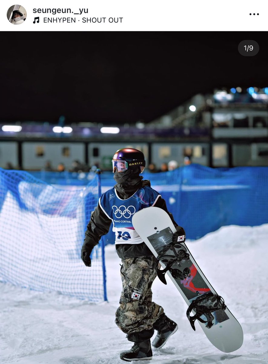 Olympics Bronze Medalist Seungeun Yu for Snowboard Big Air in the 2026 Milano Cortina Winter Olympics used ENHYPEN's SHOUTOUT in recent Instagram post

<a href="/ENHYPEN/">ENHYPEN OFFICIAL</a> #ENHYPEN