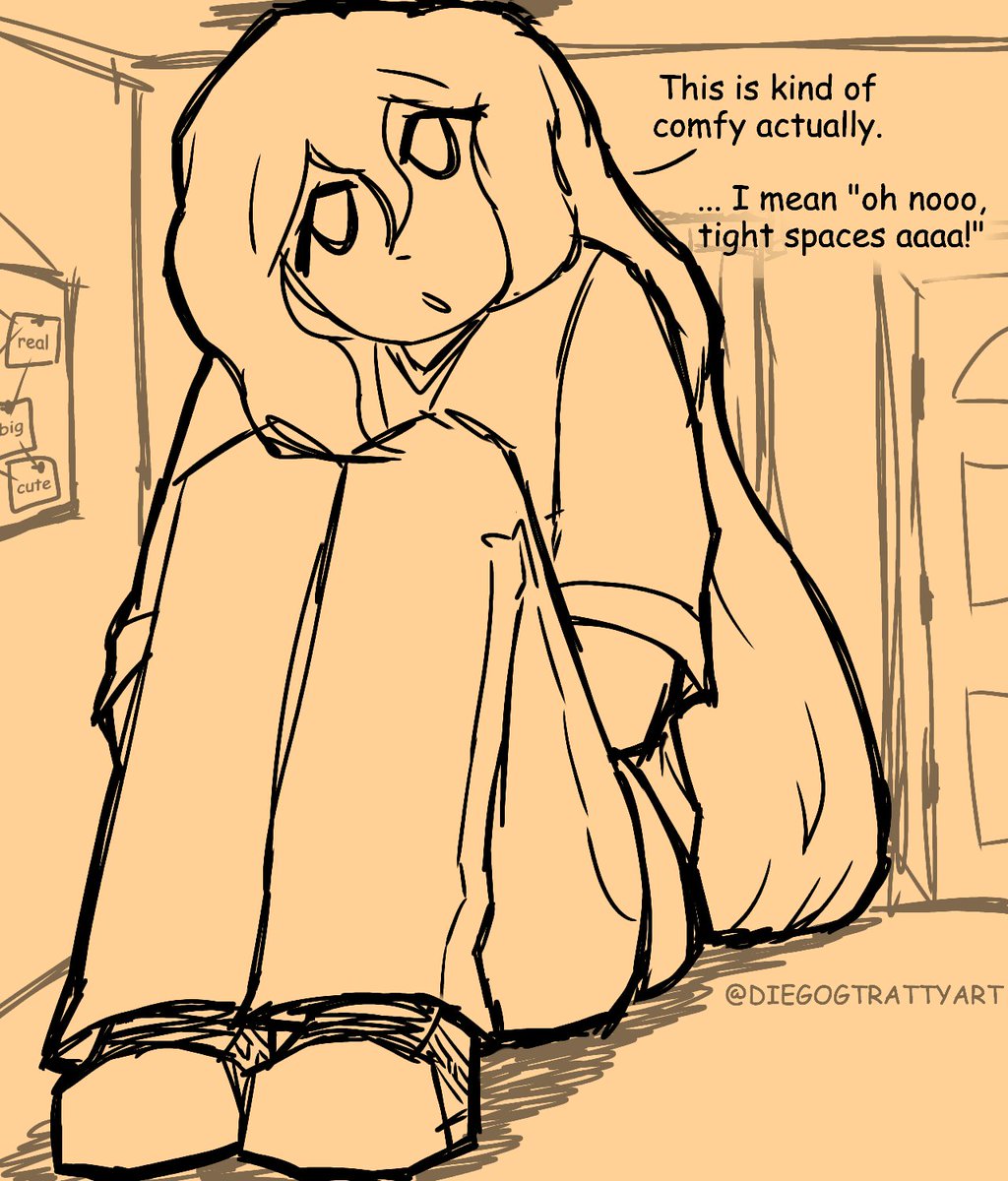 For someone so big, you'd think Holly would be fed up with a world that isn't built for her, yet she enjoys it despite the drawbacks. To put this into perspective, here she is enjoying a regular room, at a slightly larger size.